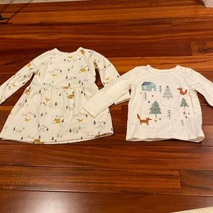 Little Co. Woodland Dress and Long Sleeve Shirt, Size 24m